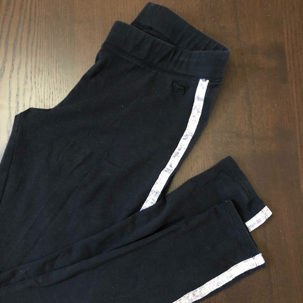 ❗️Last Chance❗️PINK black leggings, silver sequins